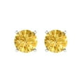 thumbnail image 3 of Clara Pucci 4Ct Natural Citrine Round Cut VVS1 Push Back Stud 14k Solid hypoallergenic Gold Designer Earrings For November, 3 of 7