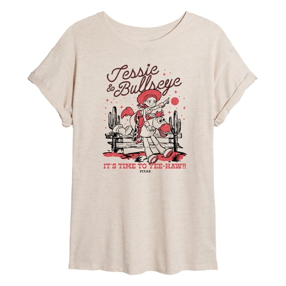 Toy Story 4 - Jessie and Bullseye - Juniors Oversized Graphic T-Shirt
