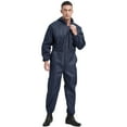 thumbnail image 2 of YONGHS Mens Dustproof Coveralls Long Sleeve Workwear Suit Mechanic Work Hooded Jumpsuit with Pockets Navy Blue 4XL/190, 2 of 6