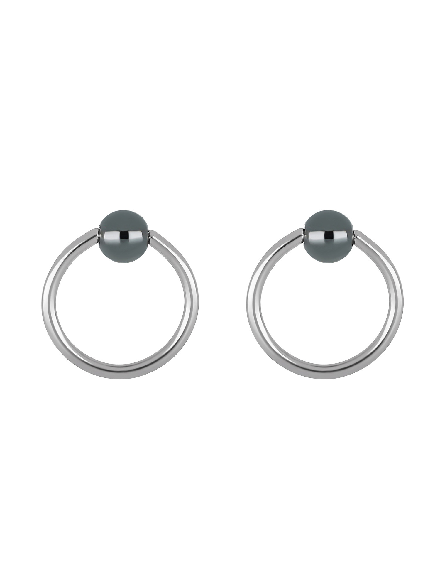 Body Jewelry-Women's 16G Stainless Steel Captive Bead Hoop Pair