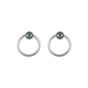 Body Jewelry-Women's 16G Stainless Steel Captive Bead Hoop Pair