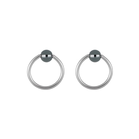 Body Jewelry-Women's 16G Stainless Steel Captive Bead Hoop Pair