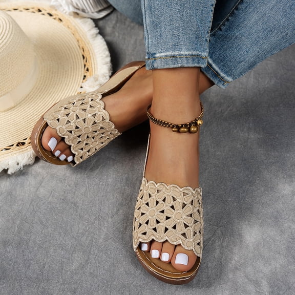 Willtoo Wedges Sandals for Women Comfortable Orthopedic Dressy Casual Summer Breathable Vacation Shoes Platform Floral Slides Sandals