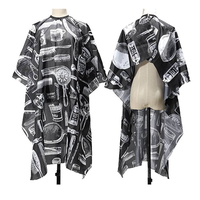 Chiffon de Coiffeur Robe de Coupe de Cheveux Salon Cape Soin des Cheveux, Noir Polyester Filet de Soin des Cheveux