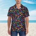 thumbnail image 4 of Daiia Colorful Excavator Hawaiian Shirt for Men Gentle Cotton Regular Short Sleeve Casual-Large, 4 of 9