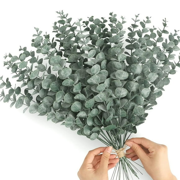Farmhouse Home Decoration, Spray In Forest Green Color Realistic And Lasting Eucalyptus Stems, Suitable For Wedding, Floral Arrangements Living Rooms Interior Decoration