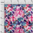 thumbnail image 1 of oneOone Cotton Cambric Fuschia Pink Fabric Leaves Watercolor Sewing Craft Projects Fabric Prints By Yard 56 Inch Wide, 1 of 4