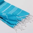 thumbnail image 5 of Hencely Large Beach Towel 37x70 inch Striped 100% Turkish Cotton - Turquoise, 5 of 11