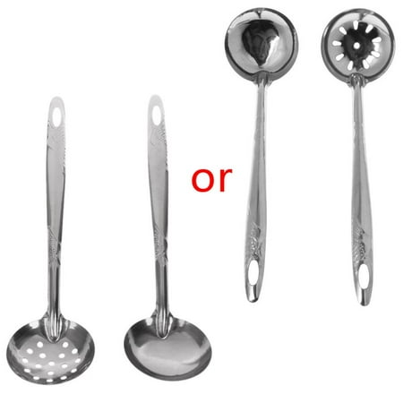 

YEUHTLL 2Pcs Stainless Steel Large Soup Spoon Ladle Skimmer Colander Filter Kitchen Tool
