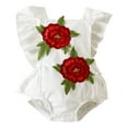 thumbnail image 1 of PEASKJP Body pour Bébé Filles, Imprimé Mignon, Manches Courtes, Col Rond, Combinaison d'Été, Blanc 12M, 1 of 5