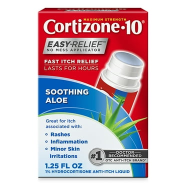 Cortizone-10 1% Hydrocortisone Anti Itch Roll-on Liquid for Eczema and Bug Bite Relief, Maximum Strength, 1.25 fl oz