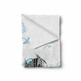 thumbnail image 2 of Fish Soft Flannel Fleece Throw Blanket, Sketch Boat and Motifs Underwater Fauna with Wavy Ocean Marine Art, Cozy Plush for Indoor and Outdoor Use, 70" x 90", Blue Black and White, by Ambesonne, 2 of 6