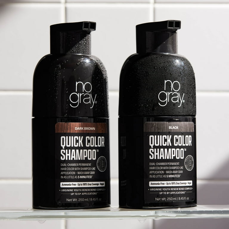 No Gray Quick Permanent Hair Color Shampoo, Dark Brown, 8.45 fl oz