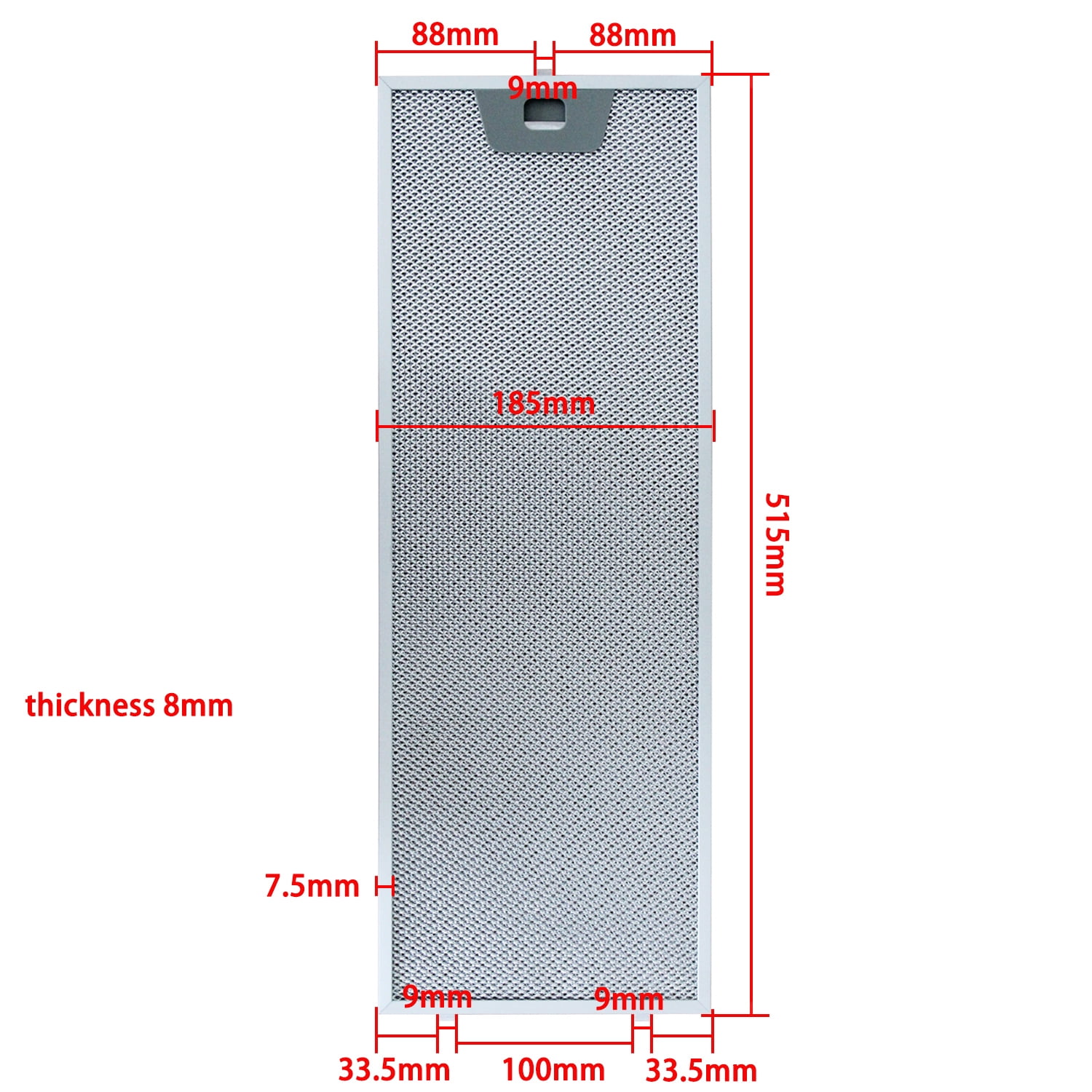 Cooker Hood Filter Set 515x165+ 515x185 mm Kitchen Extractor Range Hood Grease Filter Aluminium