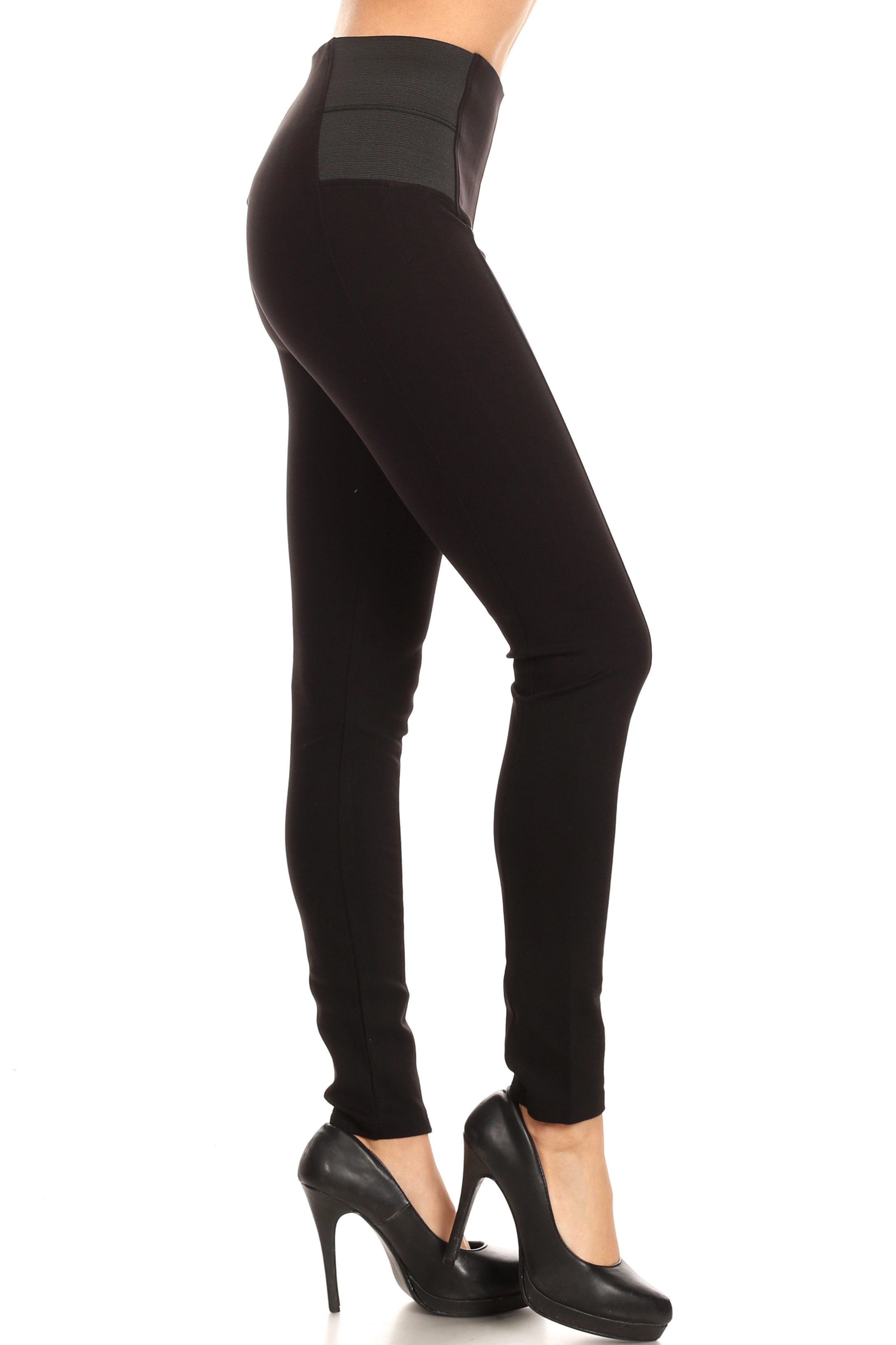 high waisted black ponte pants