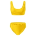 thumbnail image 6 of Swimming Suits for Women 2 Piece Bathing Suits Women Two Piece Neck Bikini Crop Top High Cut Swimsuit Sporty High Waisted Bathing Suit With Bottoms, 6 of 6
