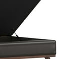 thumbnail image 5 of Owen 36 inch Wide Mid-Century Modern Square Coffee Table Storage Ottoman in Tanners Brown Vegan Leather, 5 of 12