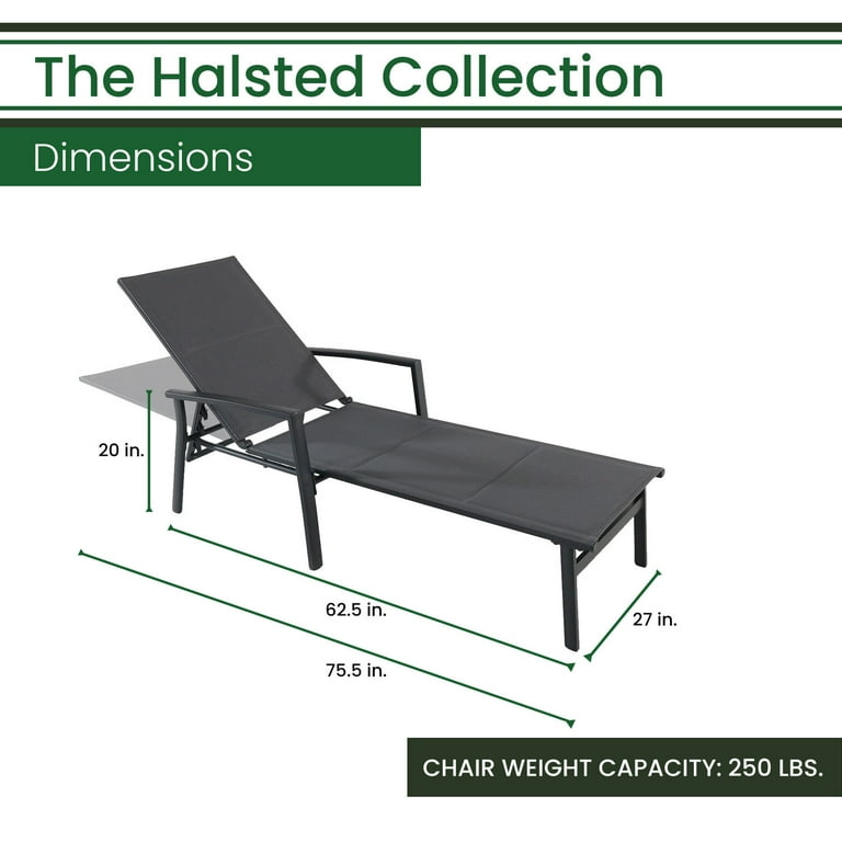 Hanover Halsted Padded Sling Chaise Lounge Chair Walmart