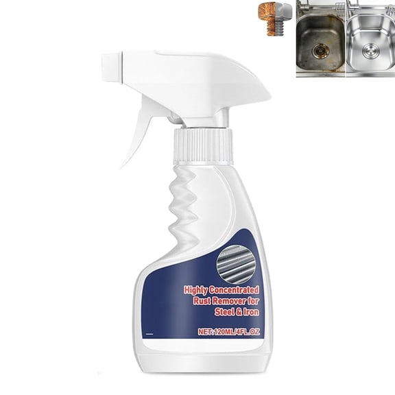 Fast-Acting Rust Remover Spray for Metal and Stainless Steel, 120ml, Rust Converter Cleaner