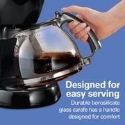 Hamilton Beach 12-Cup Drip Coffee Maker Machine with Glass Coffee Pot, Cafetera, Black