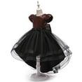 thumbnail image 4 of Generic Clearance Kids Children Toddler Baby Girls Spring Summer Tulle Sequins Glitter Dress Performance Formal Clothes Cute Bow Dresses Christmas Party Princess Dress(7-8 Years,Brown), 4 of 5
