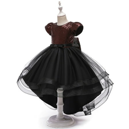 

PEASKJP Spring Dresses for Girls Toddler Girls Boho Ruffled Embroidered Princess Swing Sleeveless Elegent Dress Brown 5-6 Years