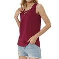 thumbnail image 5 of Nlife Women Criss Cross V Neck Sleeveless Cami Top, 5 of 7