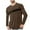 Brown, variant on Paiwinds Men's Printed Long Sleeve Loungewear Top, Soft Comfortable Sleepshirt & Pajama Tee for Home Wear, Relaxed Fit Round Neck Nightshirt