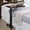 Dark Brown, variant on Height Adjustable C Table for Bedroom, Mango Finish Engineered Wood Mobile C-Table with Hand Crank, 28-Inch Wide Top, Slim Rolling Base for Sofa and Bed