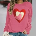 thumbnail image 2 of Tnhcen Women's Valentine's Day Crewneck Long Sleeve Oversized Heart Print Sweatshirt 100% Polyester Casual Loose Pullover Top for Women S-5XL, 2 of 5