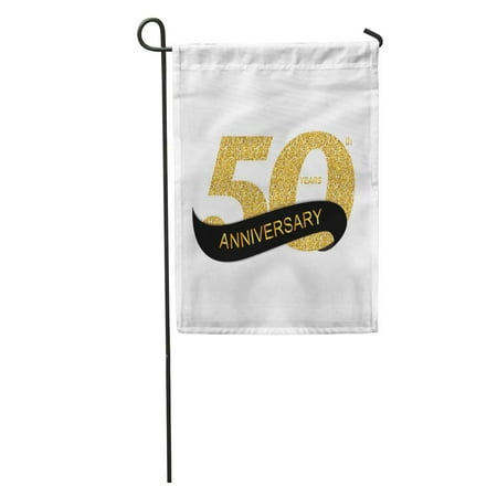 Anniversary Garden - LADDKE Wedding 50Th Anniversary Birthday Ribbon Age Badge Celebration Ceremony Certificate Garden Flag Decorative Flag House Banner 28x40 inch