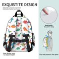thumbnail image 5 of White Dinosaurs Colorful Species Pattern Cute School Backpack Bag for School with Padded Back and Adjustable Shoulder Straps 15.25"x11.5"x5.25", 5 of 5