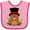Pink and Fuchsia, variant on Inktastic Groundhog Day with Groundhog in Top Hat Boys or Girls Baby Bib