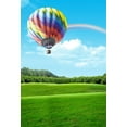 thumbnail image 2 of GreenDecor 5x7ft Meadow Photography Backdrops Blue Sky and White Clouds Digital Printing Hot Air Balloon Background Rainbow background photo, 2 of 4