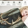 thumbnail image 3 of Nawypu Camo Buck Deer Blanket for Bed, Woodland Throw Blanket for Men, Women and Kids - Super Soft Plush Deer Blanket Throw, Blanket, 3 of 6