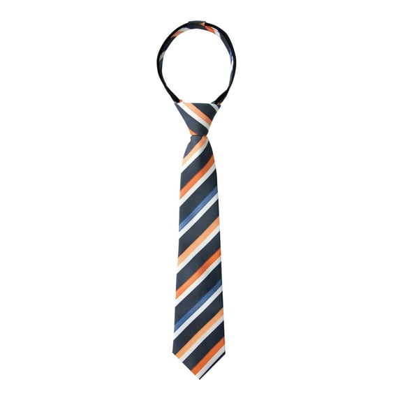 Spring Notion Boy's Striped Woven Zipper Tie Navy Large