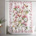 thumbnail image 5 of Spring Floral Shower Curtain Set, Waterproof Shower Curtains for Bathroom, Retro Pink Orchid Flowers Leaves Botanical Washable Fabric Cloth Bath Curtain for Bathtub Decoration with Hooks 54x78 Inches, 5 of 9