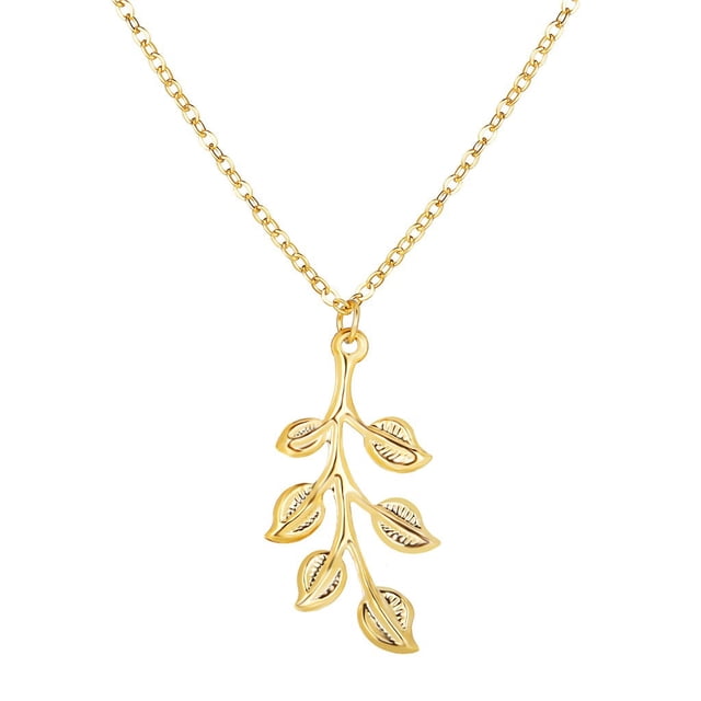 Collier Long Pendentif Feuille Rétro Simple Tempérament Tendance Chaîne de Clavicule