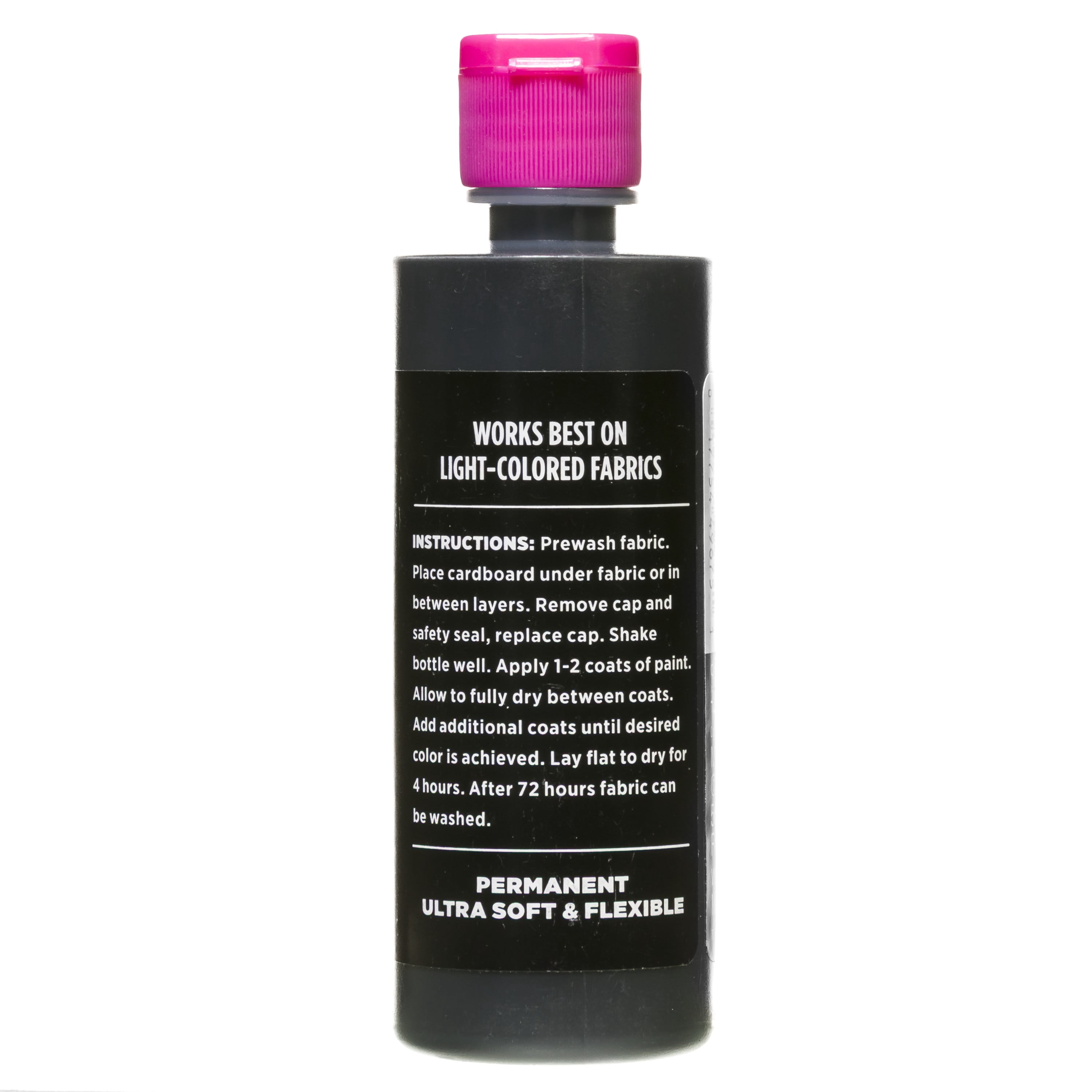 Tulip Brush-On Fabric Liquid Paint Black, Create Permanent Designs, Great for Fashion and Decor Crafts, Black Color, 4 oz