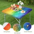 thumbnail image 4 of Rainbow Tie Dye Ink Pattern Square Fitted Tablecloth with Elastic Edge,Square Table Cover,Washable Elastic Table Cover for Home Kitchen Party Decor 34"x34", 4 of 6