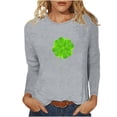 thumbnail image 1 of FAIWAD Hauts de la Saint-Patrick pour Femmes à Manches Longues, Col Rond, Imprimés, Décontractés, Tuniques Grande Taille, 1 of 4