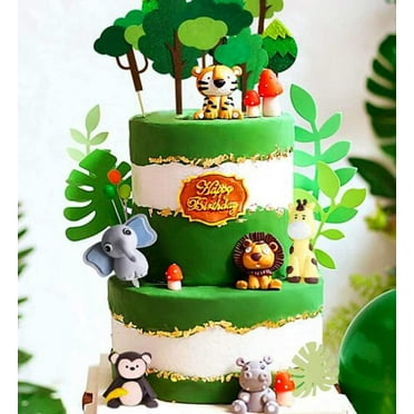 Jungle Wild Animal Cake Toppers – Safari Birthday Party Decorations