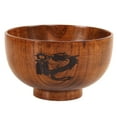 thumbnail image 2 of Japanese Wooden Bowl Round Soup Rice Cereal Food Serving Wood Retro, 2 of 9