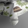 thumbnail image 3 of White Highland Cow Hat Leaf Pattern Rectangle Tablecloth 60"x84",Waterproof Polyester Rectangle Table Cloth, Wipeable Spillproof Polyester Tablecloth for Dining, Camping, Indoor and Outdoor, 3 of 5