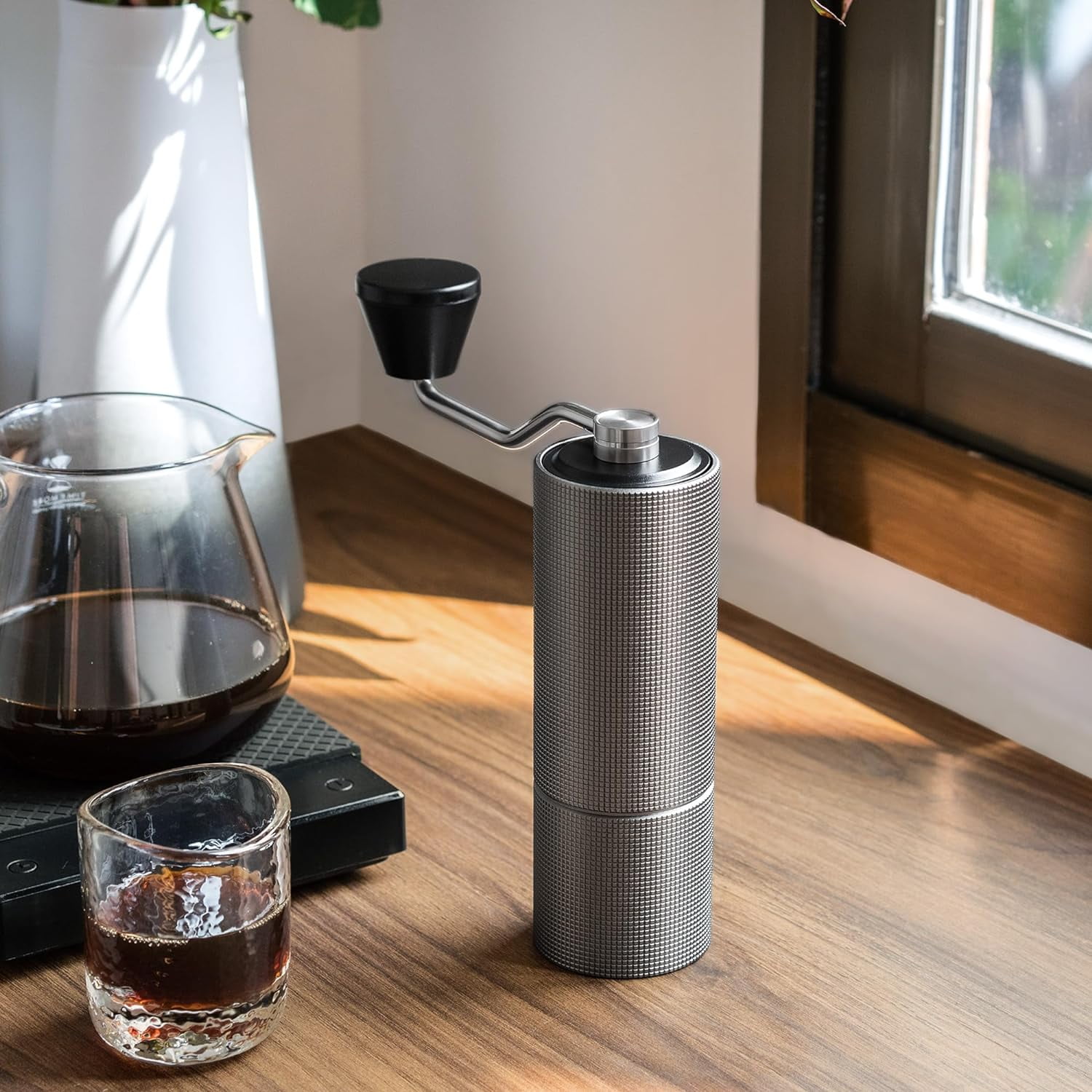Chestnut C2 Manual Coffee Grinder Capacity 25g with CNC Stainless Steel Conical Burr, Internal Adjustable Setting, Double Bearing Positioning, French Press Coffee for Hand Grinder