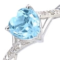 thumbnail image 3 of 9ct White Gold Jewelco London Diamond Heart 0.98ct Blue Topaz Heart Dress Ring, 3 of 6