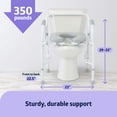 thumbnail image 6 of Medline Drop Arm Commode, Swing Away Arm for Easy Transfer, with Padded Seat, Supports up to 350 lbs, Gray, 6 of 6