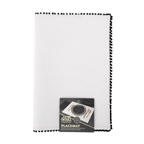 Thyme & Table Placemat, White Pom, Textiles