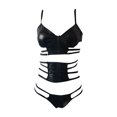 thumbnail image 4 of Gibobby Conjunto de lencería de encaje Lencería sexy para mujer, lencería de encaje floral, de una pieza, exótica, traviesa, con tirantes, lencería de peluche(Negro, CH), 4 of 5