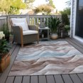 thumbnail image 6 of Addison Rugs Chantille Indoor/Outdoor Transitional Waves Mocha Washable Rectangle Rug, 9' x 12', 6 of 6
